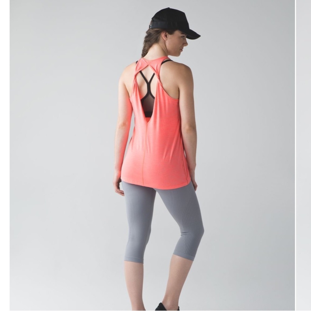 Lululemon Trapeze Twist Tank Heathered Grapefruit size 6 - Picture 2 of 9